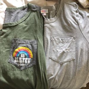 Lot of 2 LuLaRoe Boyfriend Ts XL